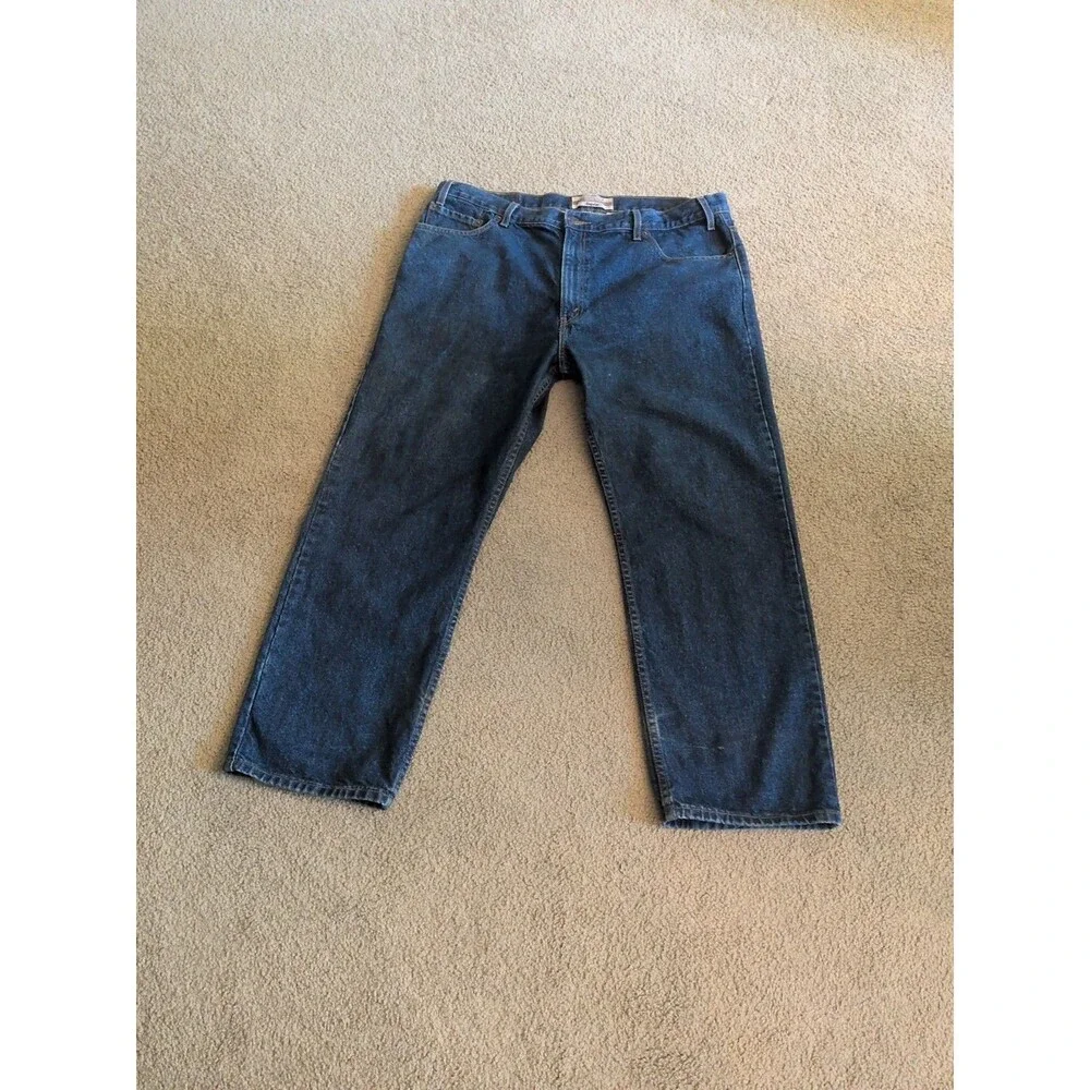 Levis Authentics Signature Jeans Mens 42x30 Blue Classic Fit Straight Black
